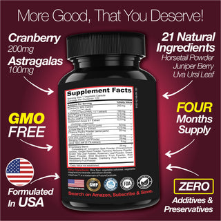 Kidney Support Cleanse Detox & Repair -120 Capsules - Cranberry & Astragalus Root Pills