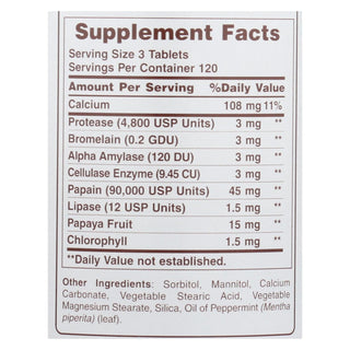 Super Papaya Enzyme Plus Chewables - 360 Tablets