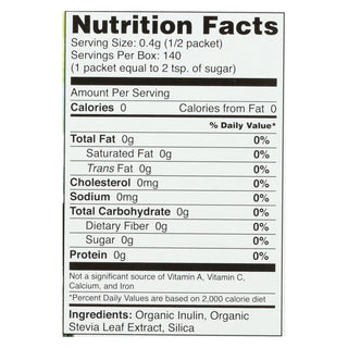 Sweet Leaf Sweetener - Organic - Stevia - 70 Count