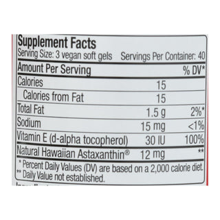 Nutrex Hawaii BioAstin - Hawaiian Astaxanthin - Vegetarian - 4 mg - 120 Vegetarian Gelcaps