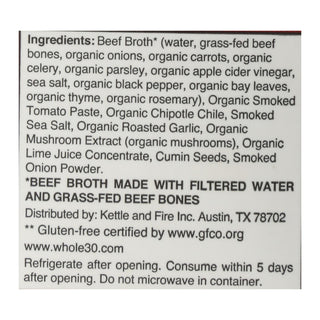Kettle & Fire Chipotle Beef Bone Broth, 6 Pack, 16.9 Oz