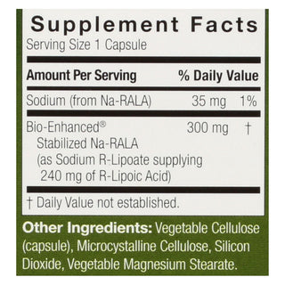 Genceutic Naturals R-Lipoic Acid Plus - 300 mg - 60 Vcaps