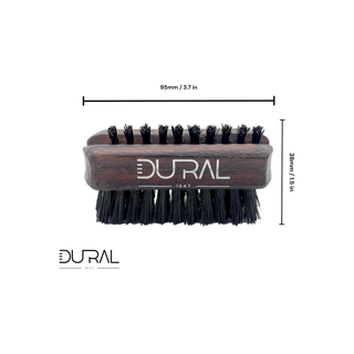 Dural Thermo ash wood travel size nail brush with black natural bristles 95 mm