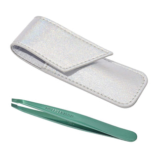 Tweezerman Emerald Eve Slant Tweezer & Pouch