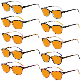 10 Pack Orange Lens Cat Eye Blue Light Blocking Reading Glasses DS9111