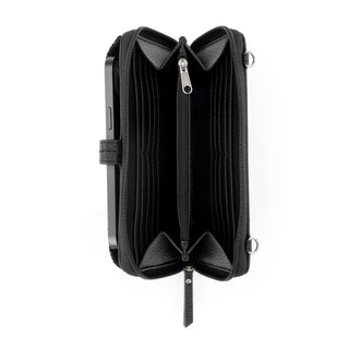 Iris Smartphone Wallet - Leather - Black Suede Block