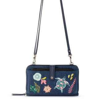Smartphone Wallet - Denim - Reef Seascape Embroidery