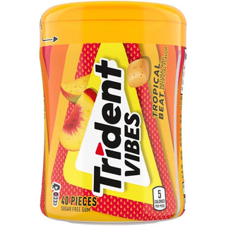 Trident Vibes Tropical Beat Sugar Free Gum, 40 Pieces