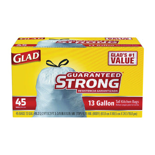 Glad Tall Kitchen Drawstring Trash Bags, 13 Gallon