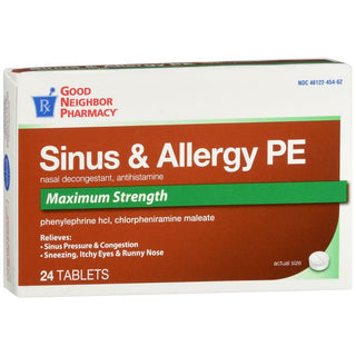 GNP Max Strength PE Nasal Decongestant & Sinus/Allergy Pain Relief, 24ct