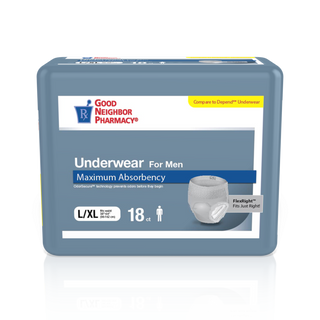 GNP Men's Max Absorbency Underwear, Size L/XL (4 Bags of 18 Count)
