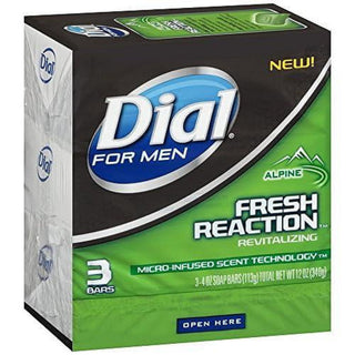 Dial For Men Alpine Fresh Reaction Revitalizing Soap 3-4 Oz. Bars