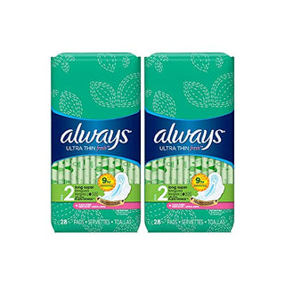 Always Ultra Thin Pads Size 2 Super Long Absorbency Scented With Wings