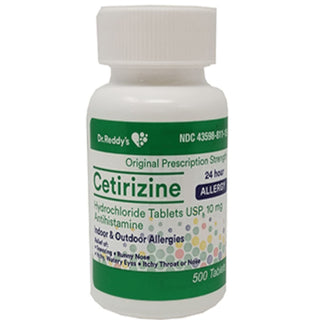 Dr. Reddy's Allergy Relief Cetirizine HCL 10mg 500 Count Tablets