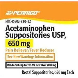 Perrigo Acetaminophen Suppositories, 650mg, 12