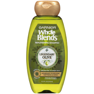 Garnier Whole Blends Replenishing Shampoo Legendary Olive, For Dry Hair, 12.5 Fl. Oz