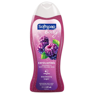 Softsoap Exfoliating Body Wash - Blackberry Sugar Scrub - 20 Fl Oz
