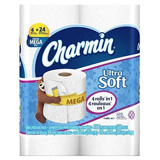 Charmin Ultra Soft 2 Ply Mega Toilet Paper Rolls 6 Ct Pack