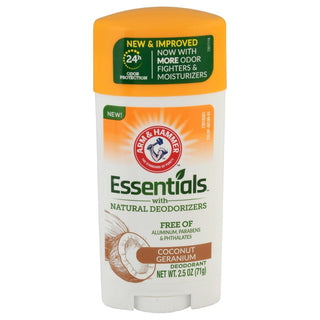 Arm & Hammer Essentials Deodorant, Coconut Geranium 2.5 Oz