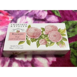 Crabtree & Evelyn Rosewater Triple-Milled Soap 3 Bars 3 Oz Ea