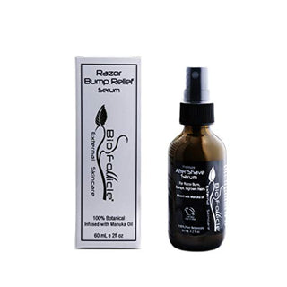 Bio Follicle After Shave Serum Razor Bump & Burn Relief Facial Care Solution - Manuka Oil, Tea Tree, Lavender, Aloe Vera - Cool & Smooth Skin - Helps Prevent Bumps, Redness, Drying, Ingrown Hair
