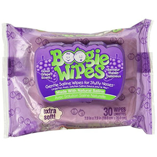 Boogie Wipes Gentle Saline Nose Great Grape Scent 30