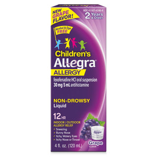 Allegra Allergy, Children's, Non-Drowsy, Liquid, Grape Flavor