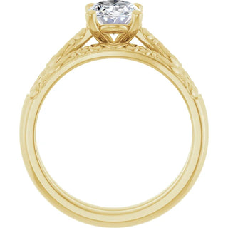 Vintage Oval Solitaire Engagement Ring 14K Yellow Gold