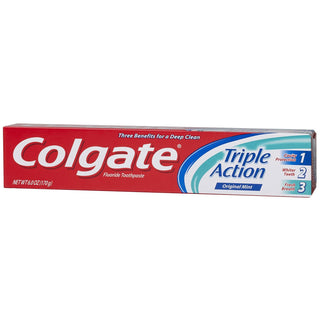Colgate Toothpaste, Fluoride, Original Mint, Triple Action 6 Oz