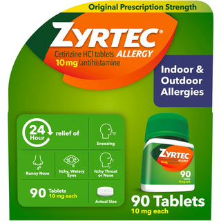 Zyrtec 24 Hour Allergy Relief Tablets With 10 Mg Cetirizine HCl