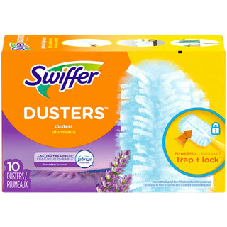 Swiffer Refill Dusters, Dust Lock Fiber, Light Blue, Lavender Vanilla Scent, 10/Box (21461BX)