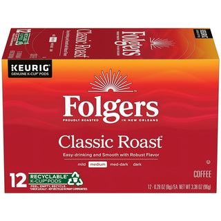 Folgers Coffee, Medium, Classic Roast, K Cup Pods