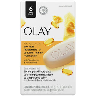Olay Ultra Moisture Shea Butter Beauty Bar, 3.75 Oz, 6 Bars