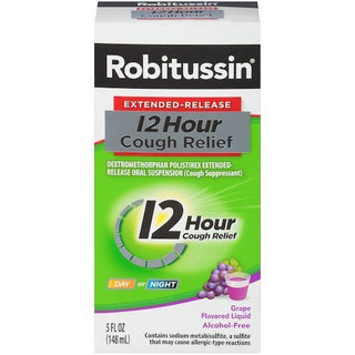 Robitussin Extended Release 12 Hour Cough Relief Liquid, Grape, 5 Oz