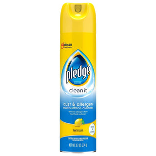 Pledge Clean It Dust & Allergen Multisurface Cleaner Spray, Lemon Scent, 9.7 Oz