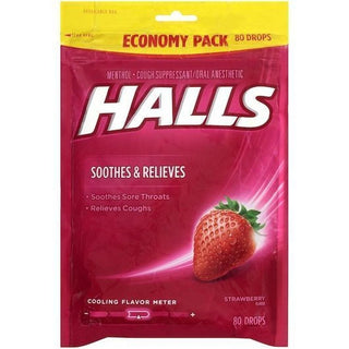 Halls Relief Cough Drops, Strawberry Flavor, Economy Pack