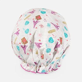 Spa Sister World Traveler Print Bouffant Shower Cap