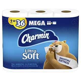 Charmin Bathroom Tissue, Unscented, Mega Rolls, Ultra Soft, 2 Ply