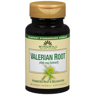Valerian Root 450 mg – Natural Herbal Sleep Aid & Relaxation, 60 Caplets