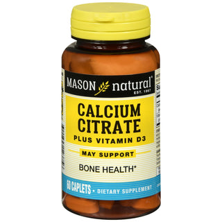 Mason Natural Calcium Citrate Plus Vitamin D3 – Bone Health (60 Caplets)