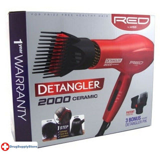 Kiss Red By Detangler 2000 Ceramic Ionic Blow Dryer BD10N