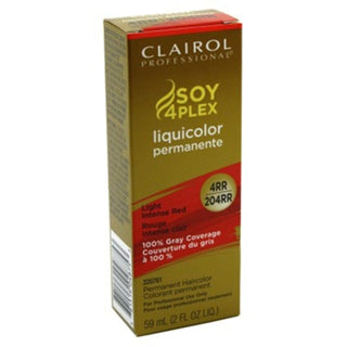 Clairol Professional Soy4plex Liquicolor Permanent Hair Color, Light Intense Red 4RR/204RR, 2 Oz