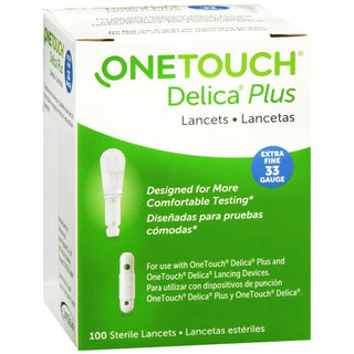 OneTouch® Delica® Plus Lancets – 100 Count, 33 Gauge (Extra Fine)