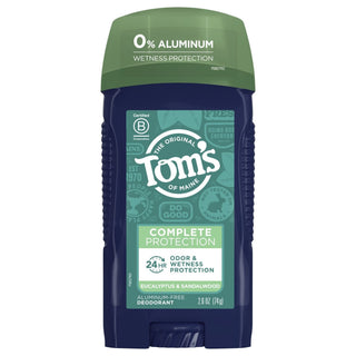 Tom's of Maine Complete Protection Aluminum-Free Natural Deodorant For Men, Eucalyptus & Sandalwood, 2.6 Oz