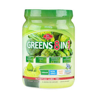 Olympian Labs Greens Protein Powder 8 In 1 Blueberry, 14.2 Oz