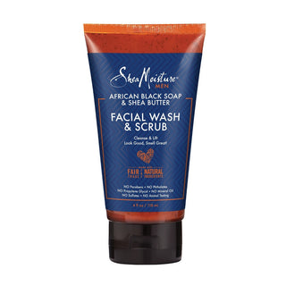 SheaMoisture African Black Soap Facial Wash & Scrub, 4 Oz