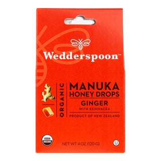 Wedderspoon Organic Ginger With Echinacea Manuka Honey Drops 4 Oz