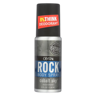 Crystal Rock Deodorant Body Spray, Cobalt Sky - 4 Oz