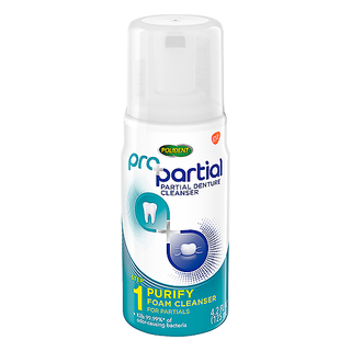 Polident Pro Partial Foam Step 1 Purify Denture Cleanser 4.2 Oz