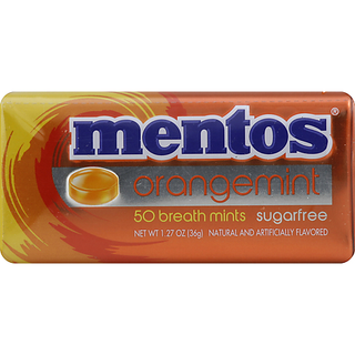 Mentos Breath Mints, Sugarfree, Orange Mint